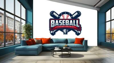 Baseball championship logo design inspiration. Template logo Wall mural