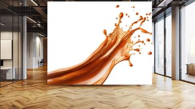 Dynamic splash of liquid with rich brown color, conveying energy and vibrancy, perfect for food and beverage themes. Wall mural