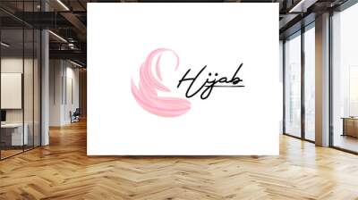 hijab is mean scarf and headwear logo icon, vector illustration Wall mural