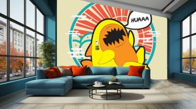 monster illustration with japanese style for kaijune event, notebook, logo
 Wall mural