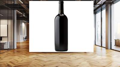 A bottle of red wine on a black background Wall mural