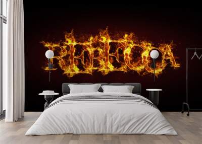 Rebecca name made of fire and flames Wall mural