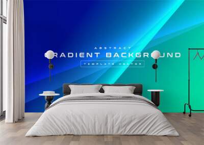 Digital technology banner green blue background concept, cyber technology circuit, abstract tech, innovation future data, internet network, Ai big data, futuristic wifi connection illustration concept Wall mural