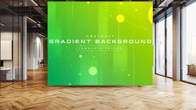 digital technology banner yellow green background concept, cyber technology, abstract social media t Wall mural