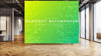 Digital technology banner yellow green background concept, cyber technology, abstract social media tech, innovation future data, internet network, Ai big data, line dot connection, illustration vector Wall mural