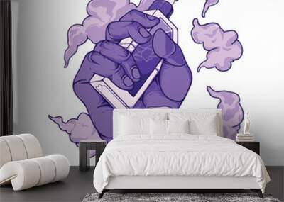 Hand vape smoke illustration Wall mural