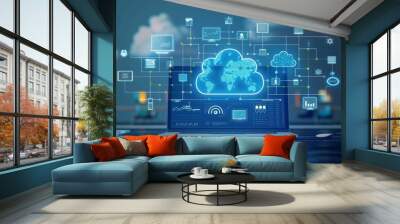 Cloud storage for software development and testing with virtual environments for programming on mobile and desktop platforms Wall mural