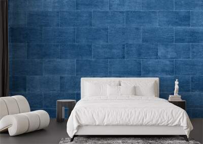 seamless blue ceramic tiles pattern wall fragment Wall mural