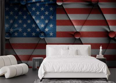 Usa leather flag Wall mural