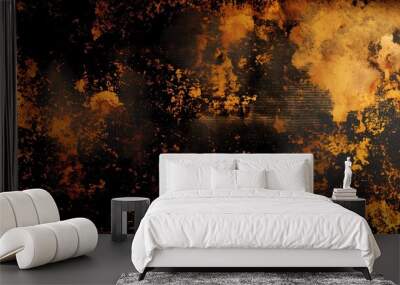 Abstract Orange and Black Grunge Texture for Creative Backgrounds Wall mural