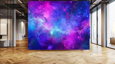 Blue Azure Pink Purple Magenta Nebula Space Abstract Wallpaper, Atmospheric Ambience Wall mural