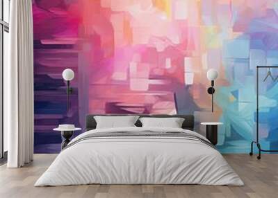 Music poster with colorful abstract piano keyboard Wall mural