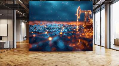 Gas station jack, finance, economy, business or petroleum fuel industry concept. Oil industry. in digital format Wall mural