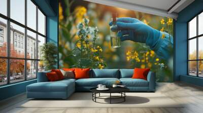 genetic researcher Conduct plant research genetic modification of plants biotechnology. Wall mural