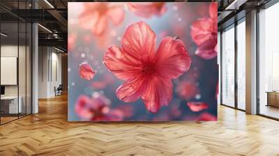 petals and flowers floating in the air Fragrance concept of fabric softener.


 Wall mural