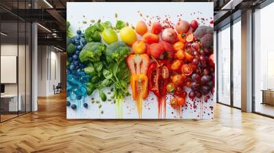 The concept of mindful eating Tasting food listening to hunger signals Decent meal Wall mural