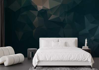 Dark abstract background polygon Wall mural