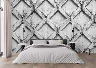 old concrete wall with embossed diamond pattern Wall mural