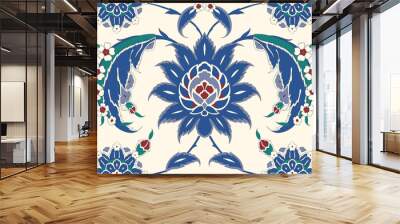 Floral pattern for your design. Traditional Arabic seamless ornament.  Iznik. Vector. Background. Wall mural