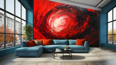 A Stunning Display of Crimson: An Abstract Interpretation of Color and Emotion Wall mural