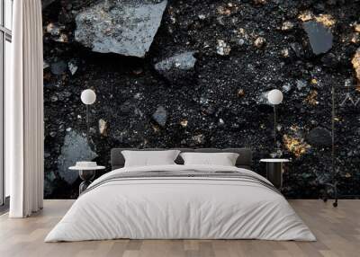 Close-Up of Manganese Particles with Intricate Colors and Textures for Background Use Wall mural