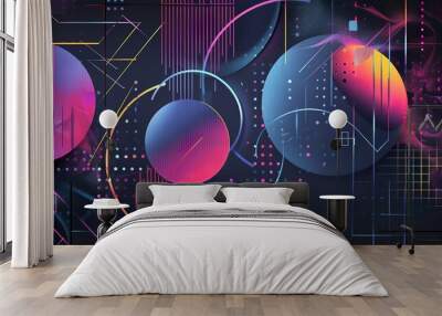 creative banner for behance with geometric patterns Wall mural