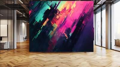 Digital Glitch Abstract Art Wall mural