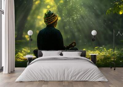 Nature's Oracle: Finding Wisdom and Enlightenment in a Serene Forest Retreat Wall mural