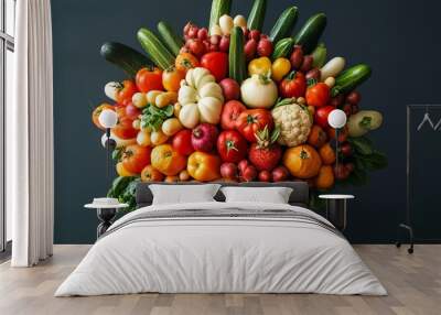 photo of a bouquet shape creation made out garden vegetables Wall mural