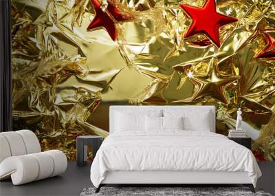 Shiny Gold Christmas Chrome Wall mural