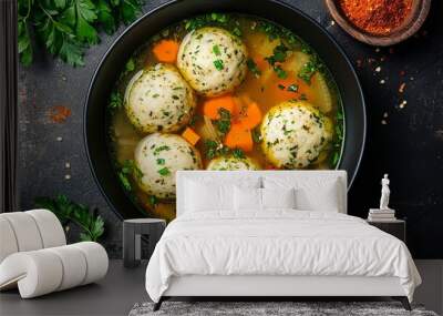 realistic matzo ball soup Wall mural