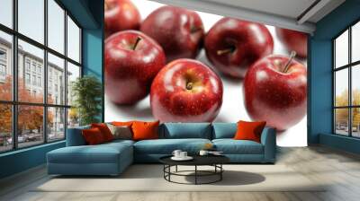 delicious red apples isolated on white Wall mural