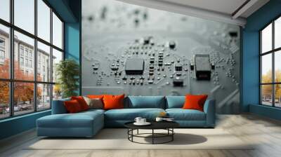 the modern computer main (circuit) board technology background Wall mural