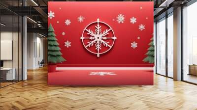 red christmas card Wall mural