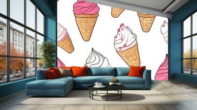 Cupcakes and ice cream cones Wall mural