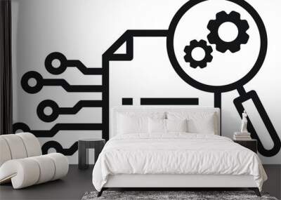 Big data capturing, storage and analysis icon Wall mural