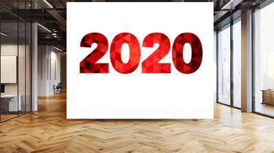 2020, happy new year. Vector creative number Wall mural