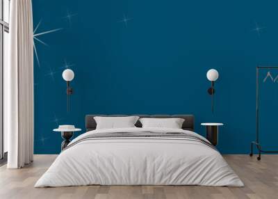 Christmas tree, vector header in blue. Balls in the shape of planet earth, background Wall mural