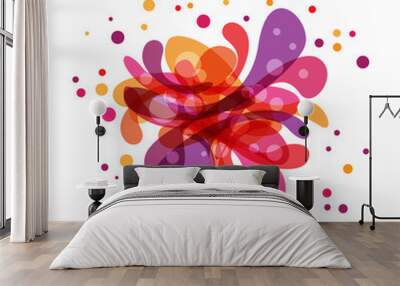 Colored splashes in abstract shape Wall mural