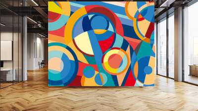 Digital painting. Abstract geometric colorful vector background Wall mural