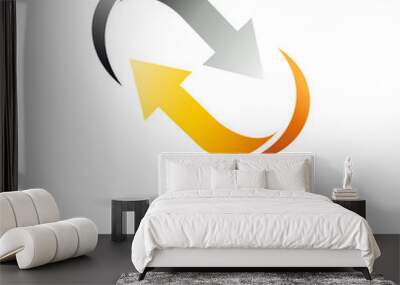 logo arrows in movement, together # vector Wall mural