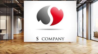 logo letter s, two hearts # vector Wall mural