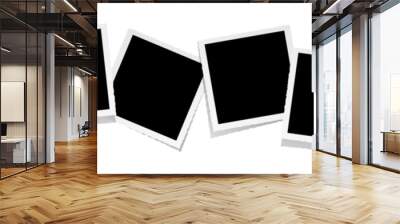 Row of six square empty photo frames Wall mural