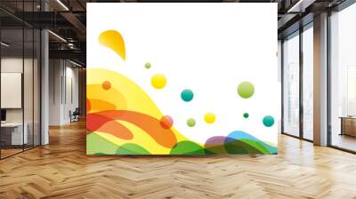 Summer background and banner with water, splash and waves in vector abstract shape Wall mural