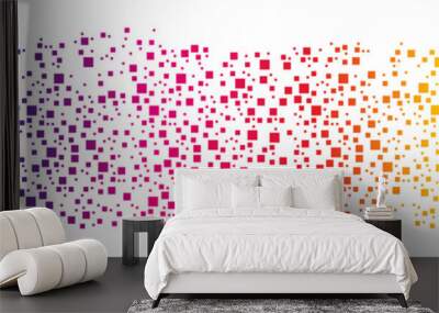 Vector background with colorful geometric pattern, digital pixel in rainbow colors Wall mural