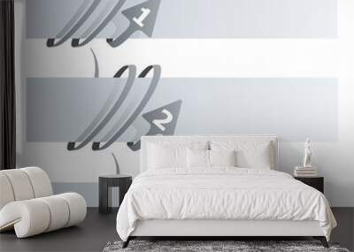 Vector faq labels, three options with arrows Wall mural