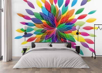 Vector flower in abstract shape. Spring concept Wall mural