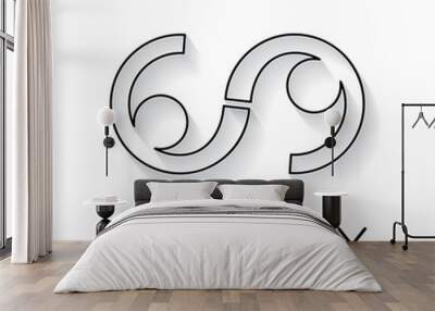 vector sign abstract friendship infinity, in linear style Wall mural