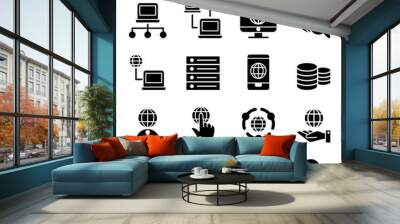 Computer network, Server, Hosting icons Wall mural