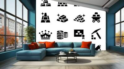 Gold icon set Wall mural